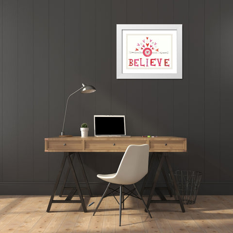 Love Words II White Modern Wood Framed Art Print with Double Matting by Averinos, Melissa
