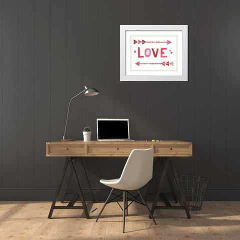 Love Words III White Modern Wood Framed Art Print with Double Matting by Averinos, Melissa