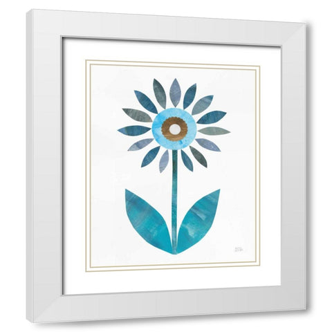 Retro Blooms III White Modern Wood Framed Art Print with Double Matting by Averinos, Melissa