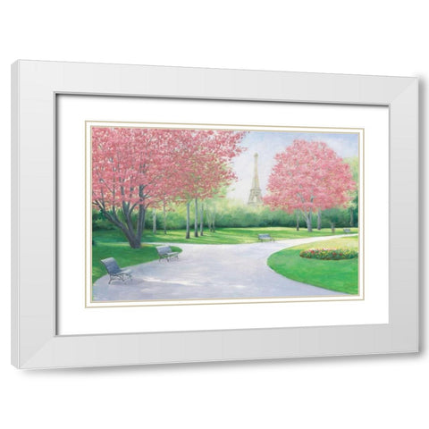 Parisian Spring v2 Crop White Modern Wood Framed Art Print with Double Matting by Wiens, James