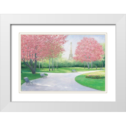 Parisian Spring v2 Crop White Modern Wood Framed Art Print with Double Matting by Wiens, James