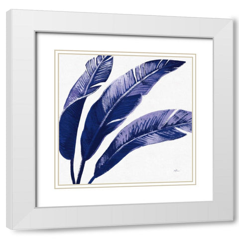 Welcome to Paradise XI Indigo White Modern Wood Framed Art Print with Double Matting by Penner, Janelle