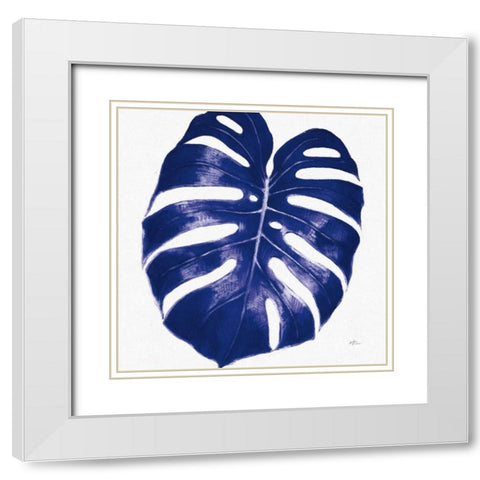 Welcome to Paradise XIII Indigo White Modern Wood Framed Art Print with Double Matting by Penner, Janelle