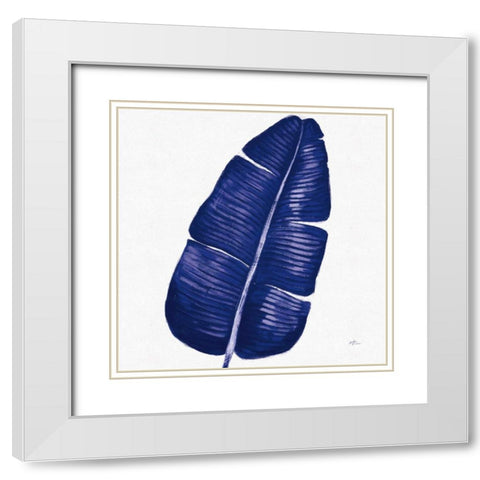 Welcome to Paradise XV Indigo White Modern Wood Framed Art Print with Double Matting by Penner, Janelle