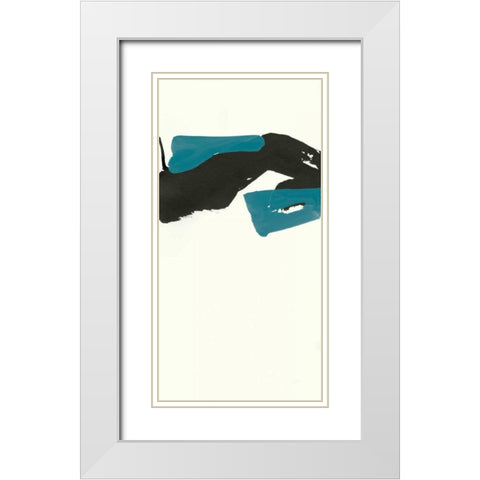 Minimal Panel I Teal White Modern Wood Framed Art Print with Double Matting by Paschke, Chris
