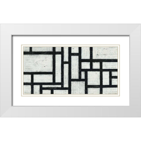 Labyrinth White Modern Wood Framed Art Print with Double Matting by Hershey, Moira