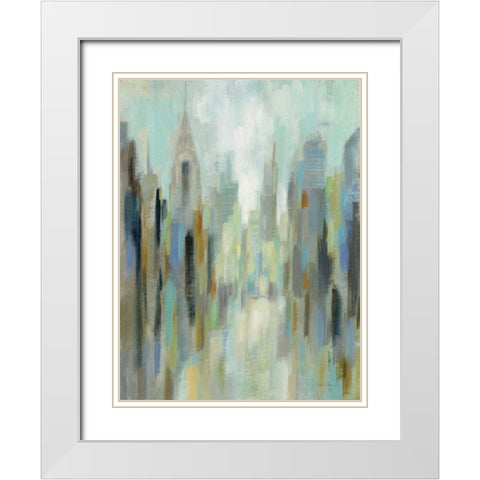 New York Morning I White Modern Wood Framed Art Print with Double Matting by Vassileva, Silvia