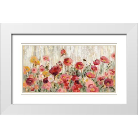 Sprinkled Flowers Crop White Modern Wood Framed Art Print with Double Matting by Vassileva, Silvia
