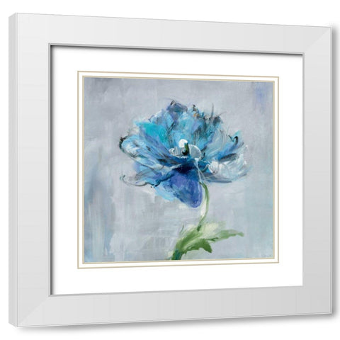 Floral Bloom II v2 White Modern Wood Framed Art Print with Double Matting by Nai, Danhui