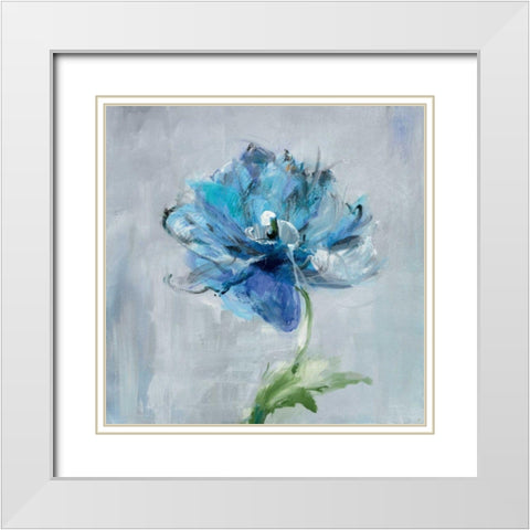 Floral Bloom II v2 White Modern Wood Framed Art Print with Double Matting by Nai, Danhui