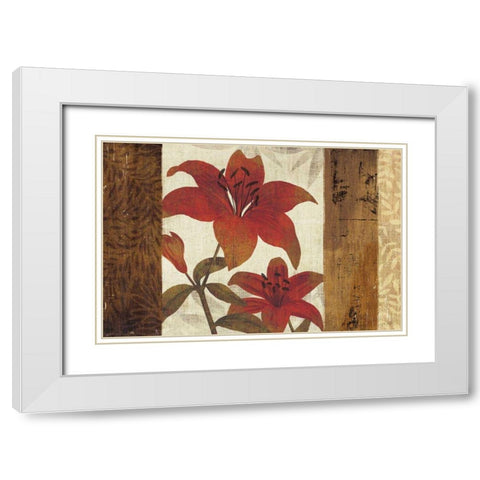 Floral Harmony I White Modern Wood Framed Art Print with Double Matting by Mullan, Michael