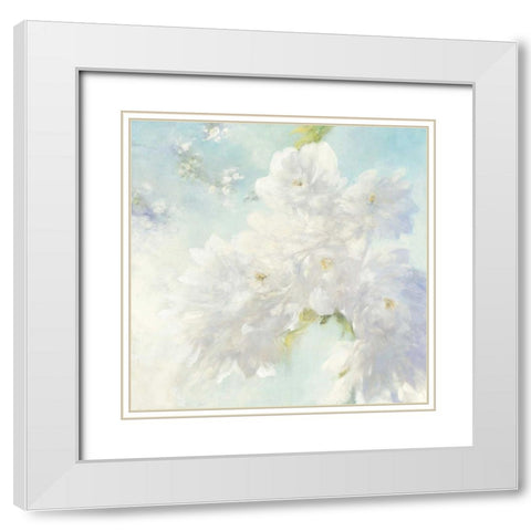 Pear Blossoms Bright White Modern Wood Framed Art Print with Double Matting by Purinton, Julia