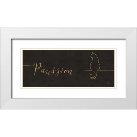 Underlined Cats IV Black White Modern Wood Framed Art Print with Double Matting by Charron, Veronique