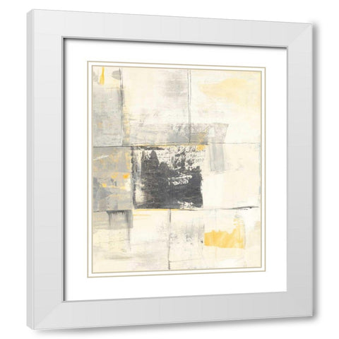 Gray and Yellow Blocks III White Modern Wood Framed Art Print with Double Matting by Schick, Mike