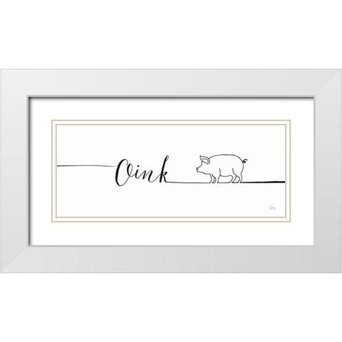 Underlined Farm I White Modern Wood Framed Art Print with Double Matting by Charron, Veronique