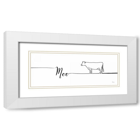 Underlined Farm III White Modern Wood Framed Art Print with Double Matting by Charron, Veronique