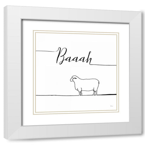Underlined Farm VI White Modern Wood Framed Art Print with Double Matting by Charron, Veronique