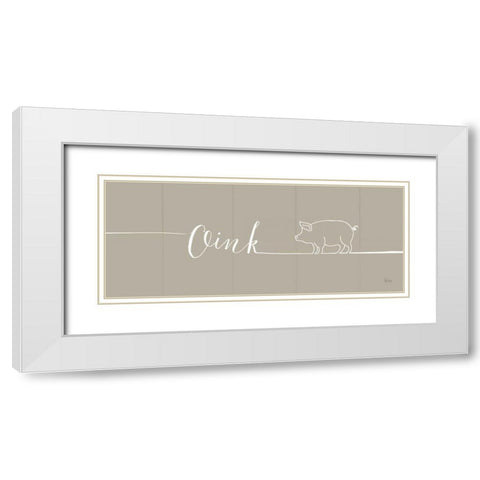 Underlined Farm I Greige White Modern Wood Framed Art Print with Double Matting by Charron, Veronique