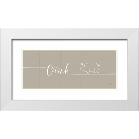 Underlined Farm I Greige White Modern Wood Framed Art Print with Double Matting by Charron, Veronique