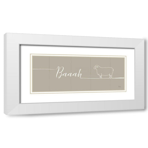Underlined Farm II Greige White Modern Wood Framed Art Print with Double Matting by Charron, Veronique