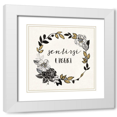 Dream Garden Inspiration II Italian White Modern Wood Framed Art Print with Double Matting by Wild Apple Portfolio