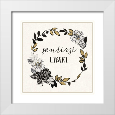 Dream Garden Inspiration II Italian White Modern Wood Framed Art Print with Double Matting by Wild Apple Portfolio