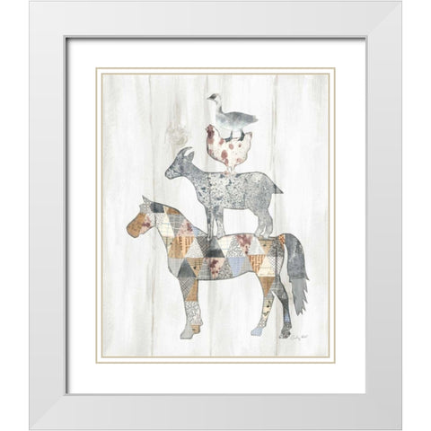 Farm Family II White Modern Wood Framed Art Print with Double Matting by Prahl, Courtney