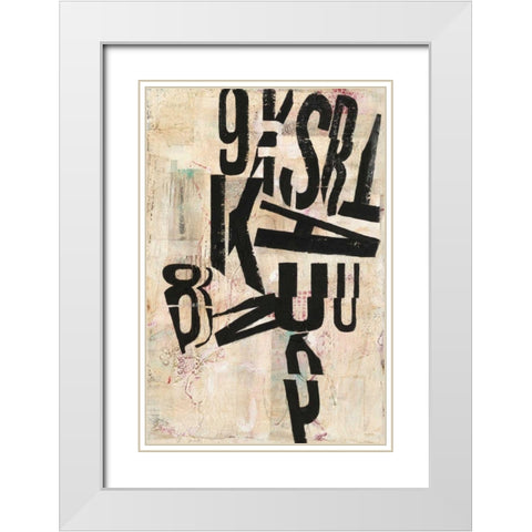 Type Abstraction I White Modern Wood Framed Art Print with Double Matting by Urban, Mary