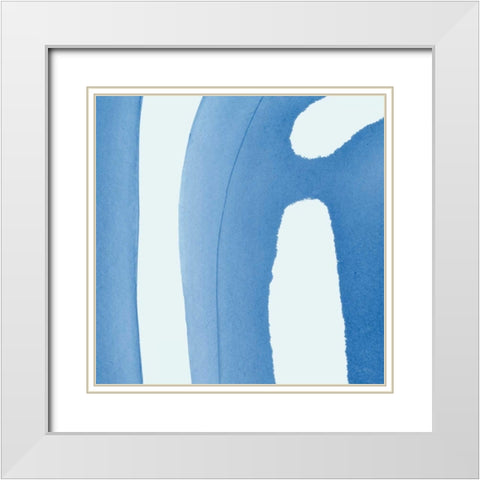 Batik Blue IV White Modern Wood Framed Art Print with Double Matting by Rhue, Piper