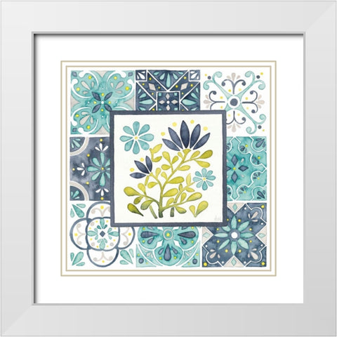 Garden Getaway Patchwork III White Modern Wood Framed Art Print with Double Matting by Marshall, Laura
