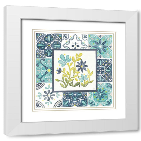Garden Getaway Patchwork IV White Modern Wood Framed Art Print with Double Matting by Marshall, Laura