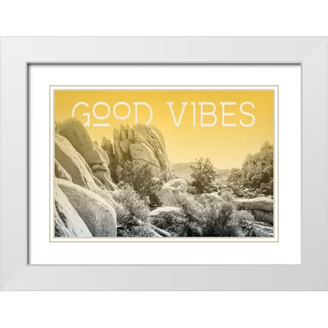 Ombre Adventure I Good Vibes White Modern Wood Framed Art Print with Double Matting by Urquhart, Elizabeth
