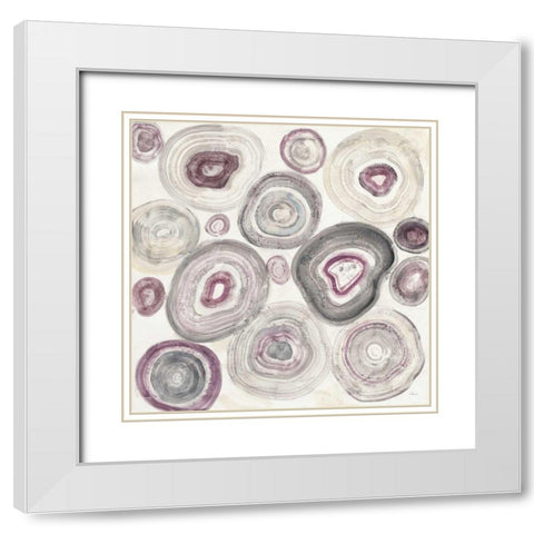 Rings of Power v2 White Modern Wood Framed Art Print with Double Matting by Hristova, Albena
