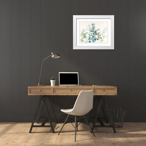 Eucalyptus I White Modern Wood Framed Art Print with Double Matting by Nai, Danhui