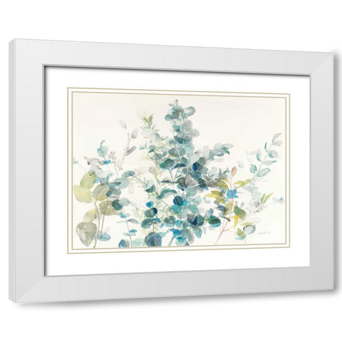 Eucalyptus I White Modern Wood Framed Art Print with Double Matting by Nai, Danhui