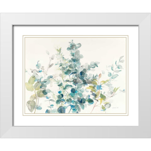 Eucalyptus I White Modern Wood Framed Art Print with Double Matting by Nai, Danhui