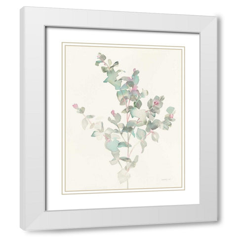 Eucalyptus II White Modern Wood Framed Art Print with Double Matting by Nai, Danhui