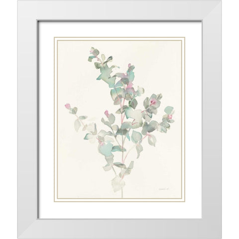 Eucalyptus II White Modern Wood Framed Art Print with Double Matting by Nai, Danhui