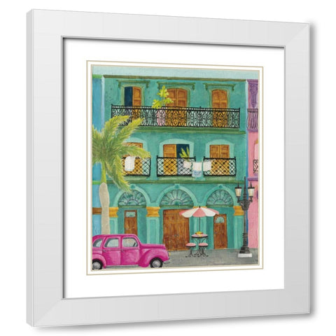 Havana III White Modern Wood Framed Art Print with Double Matting by DeNeige, Elyse