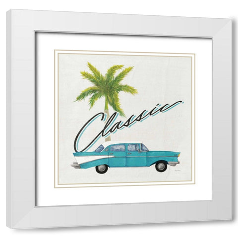 Havana IX White Modern Wood Framed Art Print with Double Matting by DeNeige, Elyse