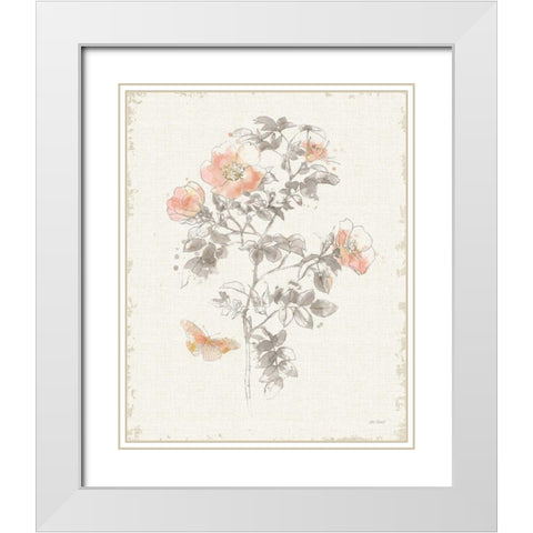 Watery Blooms III Gray Cream White Modern Wood Framed Art Print with Double Matting by Pertiet, Katie