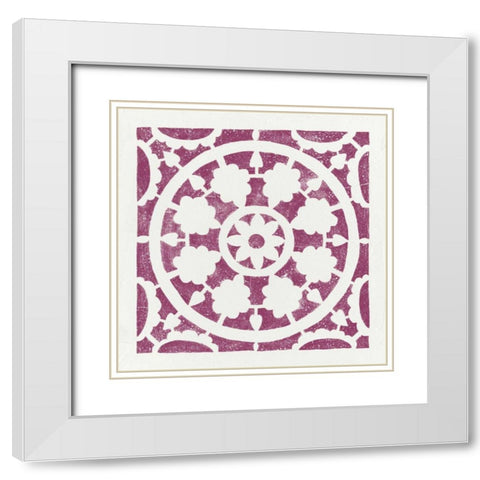 Hacienda Tile VI White Modern Wood Framed Art Print with Double Matting by Hershey, Moira
