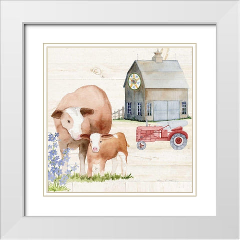 Life on the Farm I White Modern Wood Framed Art Print with Double Matting by McKenna, Kathleen Parr
