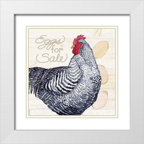 Life on the Farm Chicken I White Modern Wood Framed Art Print with Double Matting by McKenna, Kathleen Parr