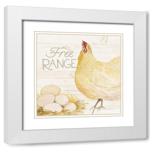 Life on the Farm Chicken IV White Modern Wood Framed Art Print with Double Matting by McKenna, Kathleen Parr