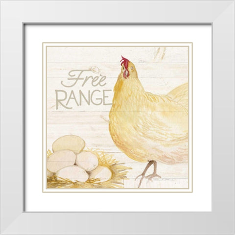 Life on the Farm Chicken IV White Modern Wood Framed Art Print with Double Matting by McKenna, Kathleen Parr