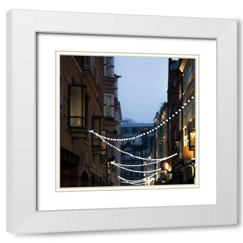 Lights in Soho White Modern Wood Framed Art Print with Double Matting by Bevan, Keri