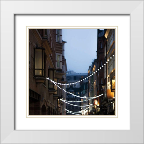 Lights in Soho White Modern Wood Framed Art Print with Double Matting by Bevan, Keri