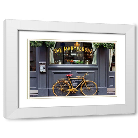 Marylebone Bike White Modern Wood Framed Art Print with Double Matting by Bevan, Keri