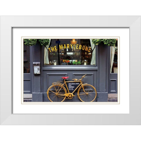 Marylebone Bike White Modern Wood Framed Art Print with Double Matting by Bevan, Keri